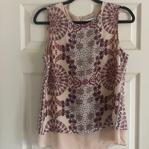 Chiffon tank top with print & underlay - Picture 1 of 3